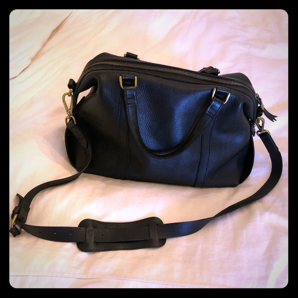 Black Madewell satchel with crossbody strap
